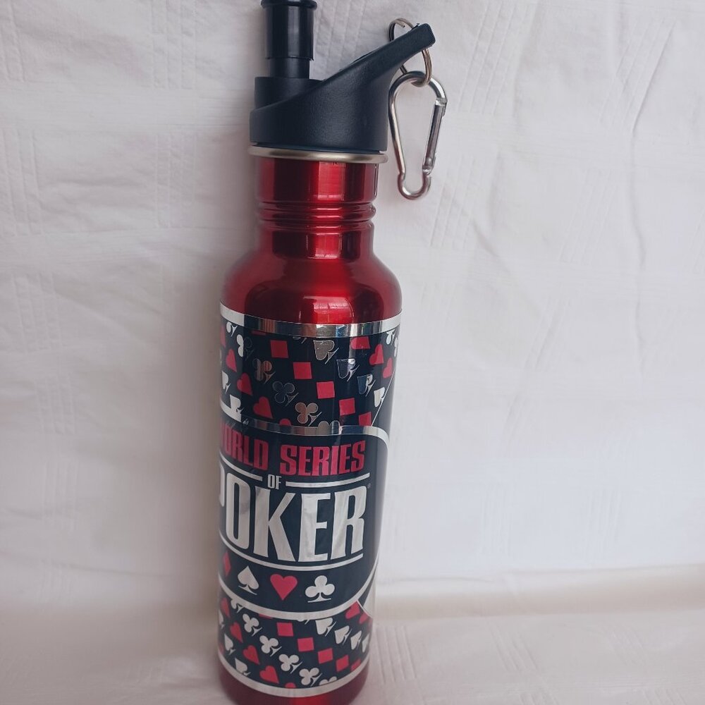 *NEW* World Series of Poker 2014 Metal Water Bottle (Botella de Agua Metálica)